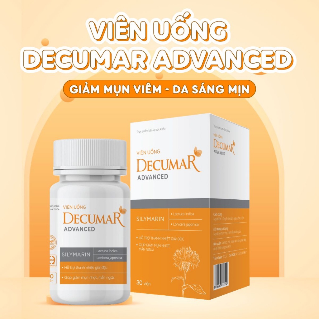 Viên uống Decumar Advanced (ngừa mụn, sáng da) (Lọ 30 viên)