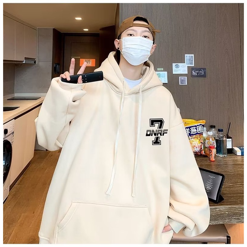 Áo hoodie Kaki Số 7 size m-5xl In Chữ Thời Trang Cho Nam Nữ