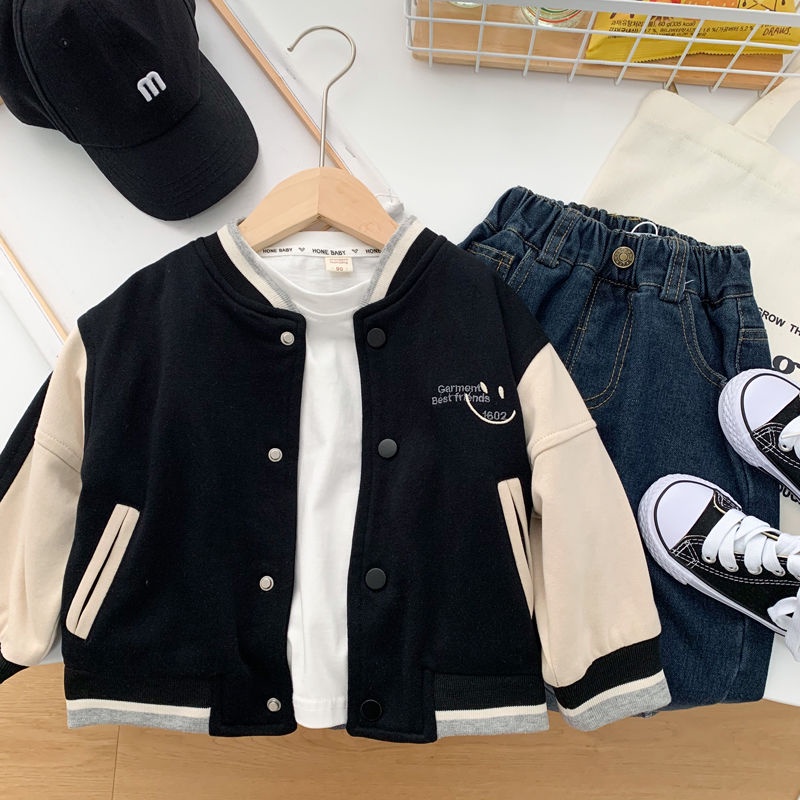 Áo Khoác Bóng Chày Phong Cách Hàn Quốc Thời Trang Xuân Thu Mới Cho Bé Trai