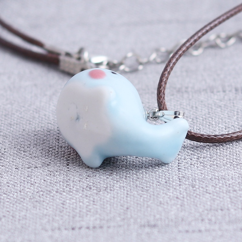 Hoạt Hình Dây Chuyền Mặt Hình Cá Heo Bằng Sứ Nhiều Màu Tùy Chọn