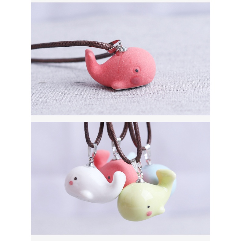 Hoạt Hình Dây Chuyền Mặt Hình Cá Heo Bằng Sứ Nhiều Màu Tùy Chọn