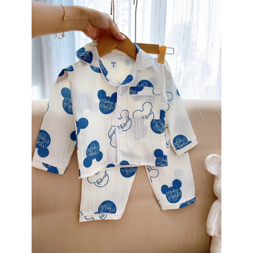 BỘ PIJAMA ĐŨI GÂN DÀI TAY BÉ  GÁI XINH XẮN