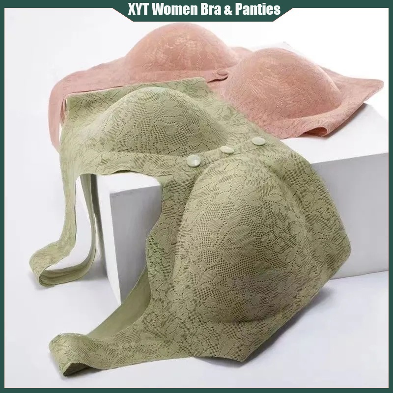 Áo Ngực Lụa Mỏng Nhẹ Phối Ren Không Dây Phía Trước Dành Cho Phụ Nữ Trung Niên size m-3xl 45-95kg