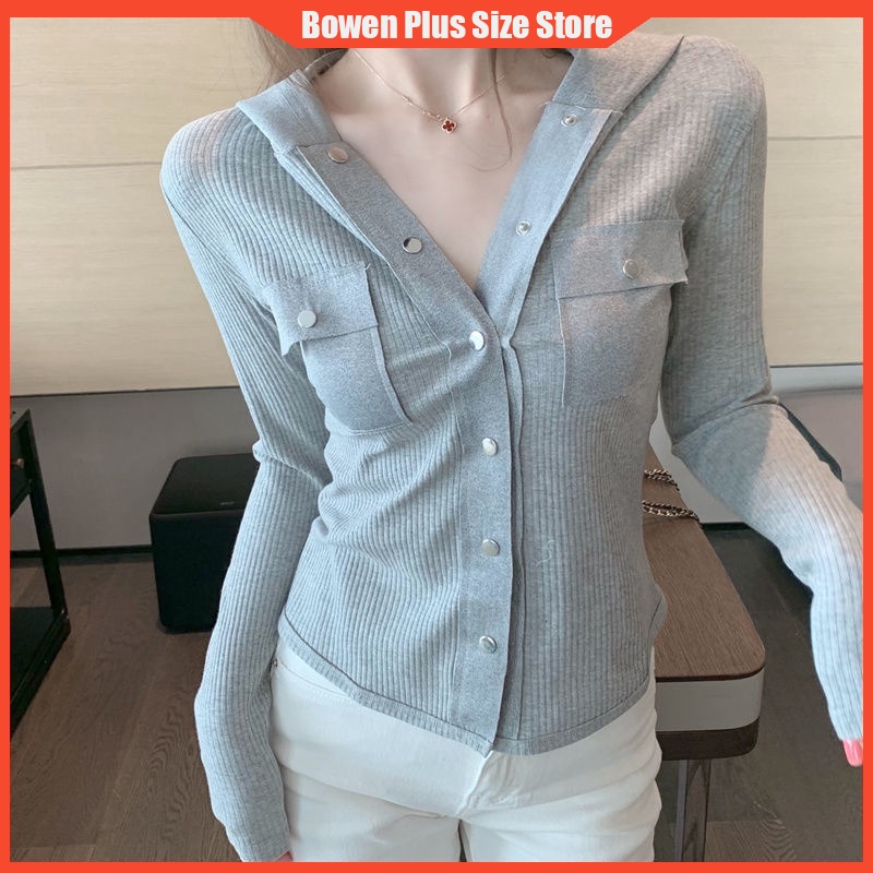 Áo Khoác cardigan Ngắn Có Mũ Trùm Màu Trơn Cỡ m-4xl Thời Trang Thu Đông Cho Nữ 40-100kg