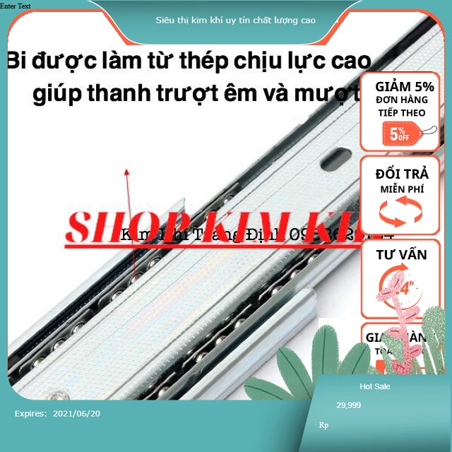 Ray trượt ngăn kéo, ray tủ 3 tầng đủ kích cỡ   màu ngẫu nhiên