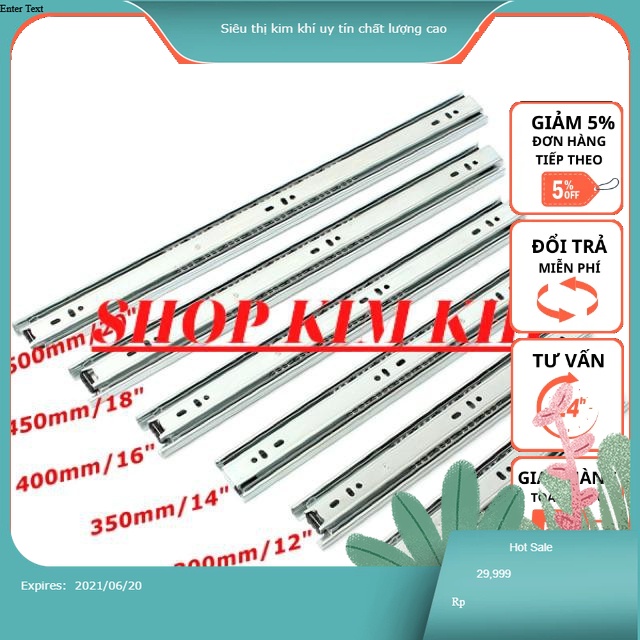 Ray trượt ngăn kéo, ray tủ 3 tầng đủ kích cỡ   màu ngẫu nhiên