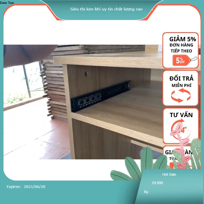 Ray trượt ngăn kéo, ray tủ 3 tầng đủ kích cỡ   màu ngẫu nhiên