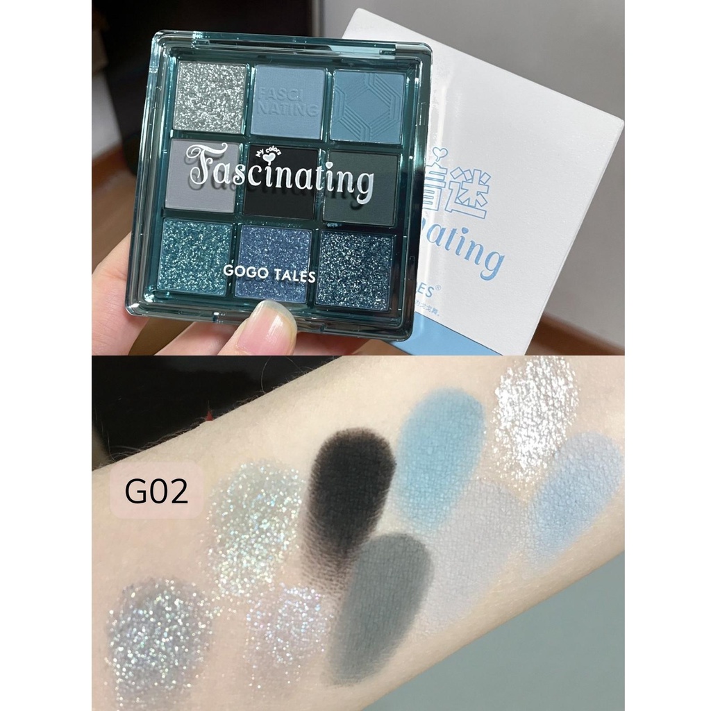 Bảng Phấn Mắt 9 Ô GOGO TALES Fascinating Glaze Tinting GT452 15.3g bảng mắt gogotales 9 màu mịn lì bắt sáng lung linh | BigBuy360 - bigbuy360.vn