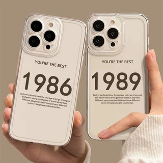 Ốp Điện Thoại Mềm Chống Sốc Họa Tiết Thời Gian Năm Mới Cho iphone 14 13 12 11 pro max 1985 1986 1987 1988 Sự Bảo Vệ