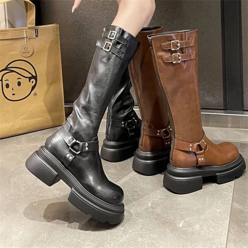 Bốt Cao Bồi Đế Dày Phong Cách retro Phương Tây Mẫu Mới 2023