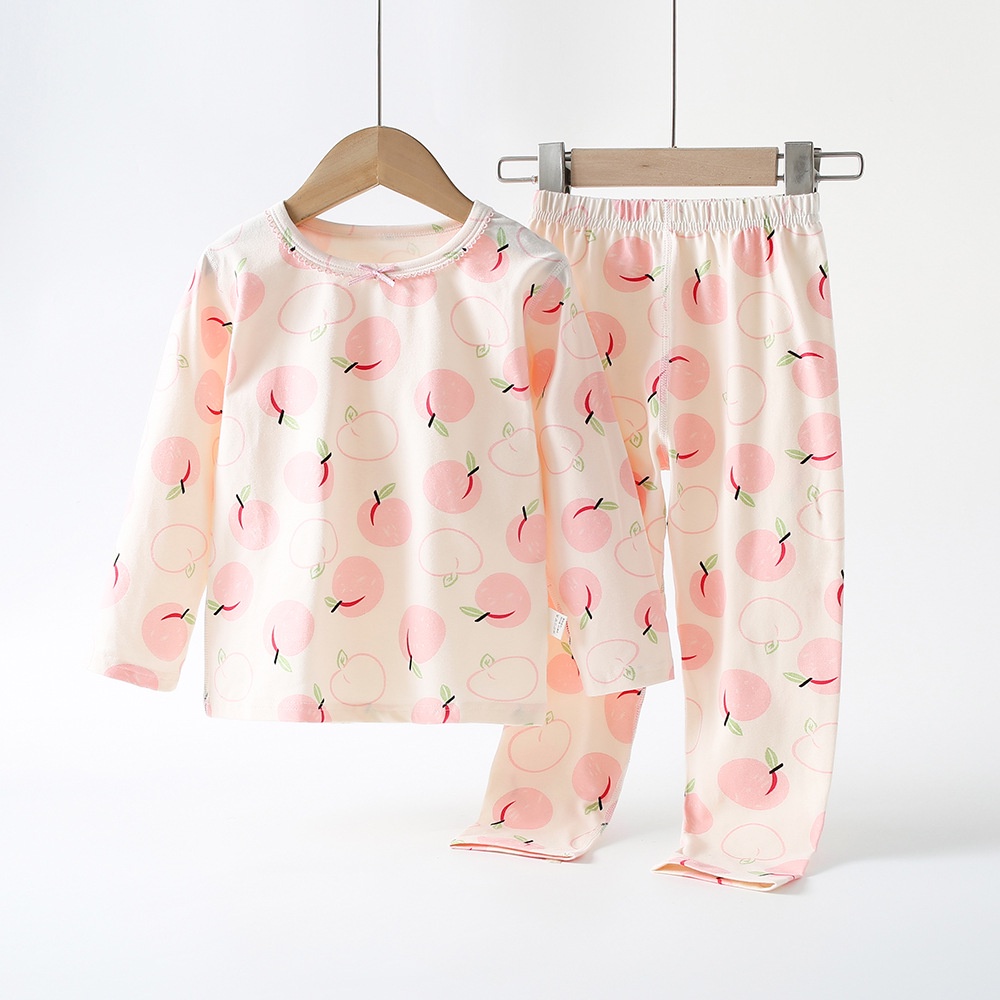 Bộ Đồ Ngủ 2 Món Bằng Vải cotton In Họa Tiết Chất Lượng Cao Thời Trang Mùa Thu 2023 Kích Thước 100-170 Dành Cho Bé Gái