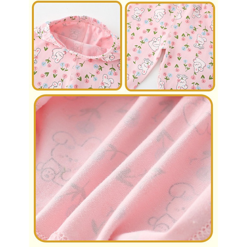 Bộ Đồ Ngủ 2 Món Bằng Vải cotton In Họa Tiết Chất Lượng Cao Thời Trang Mùa Thu 2023 Kích Thước 100-170 Dành Cho Bé Gái