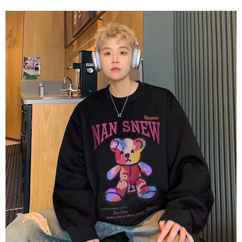 Áo Sweater Dáng Rộng Phong Cách Đường Phố hong kong Thời Trang Xuân Thu Cho Nam