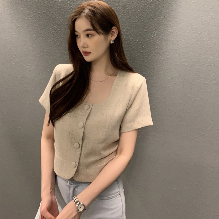 Áo blazer nữ tay ngắn chất vải linen cao cấp MA103 | BigBuy360 - bigbuy360.vn