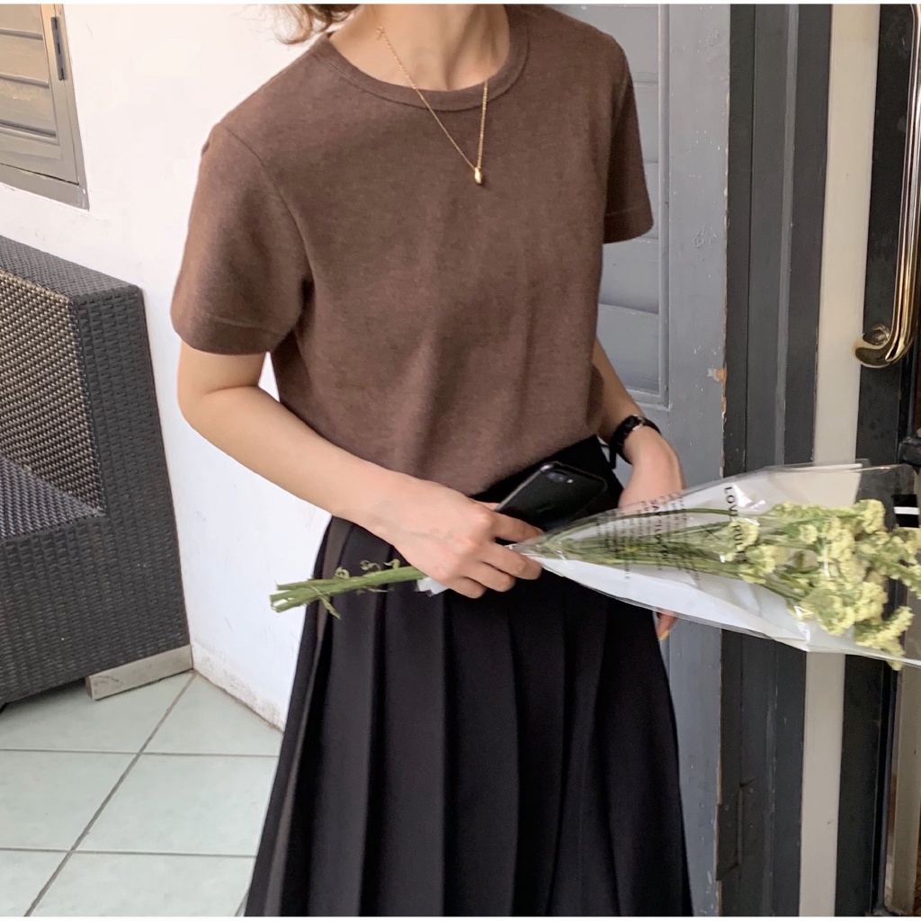 Áo Thun Trơn Baby Tee Cổ Tròn Ngắn Tay Thời Trang Cá Tính MA044 Kimee