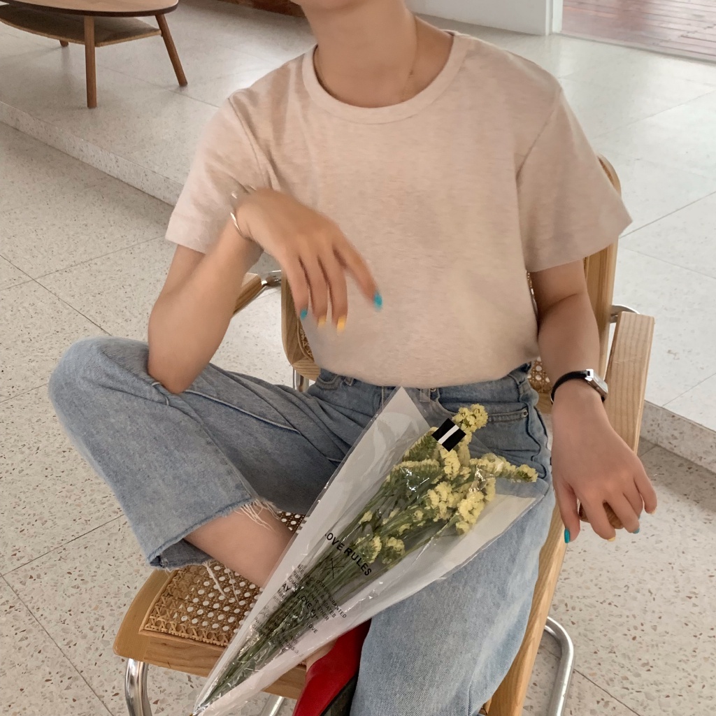 Áo Thun Trơn Baby Tee Cổ Tròn Ngắn Tay Thời Trang Cá Tính MA044 Kimee