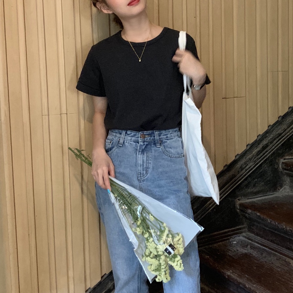 Áo Thun Trơn Baby Tee Cổ Tròn Ngắn Tay Thời Trang Cá Tính MA044 Kimee