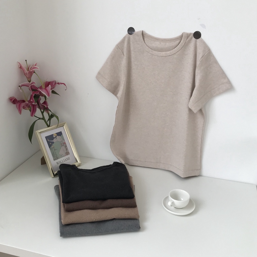 Áo Thun Trơn Baby Tee Cổ Tròn Ngắn Tay Thời Trang Cá Tính MA044 Kimee