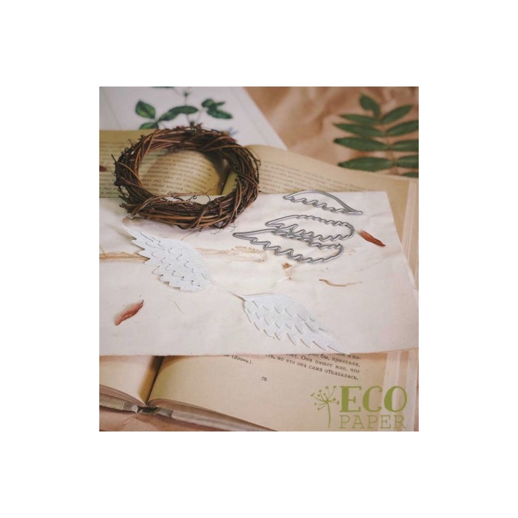 Khuôn Cắt Giấy Kim Loại Hình Lông Vũ Bướm Xinh Xắn