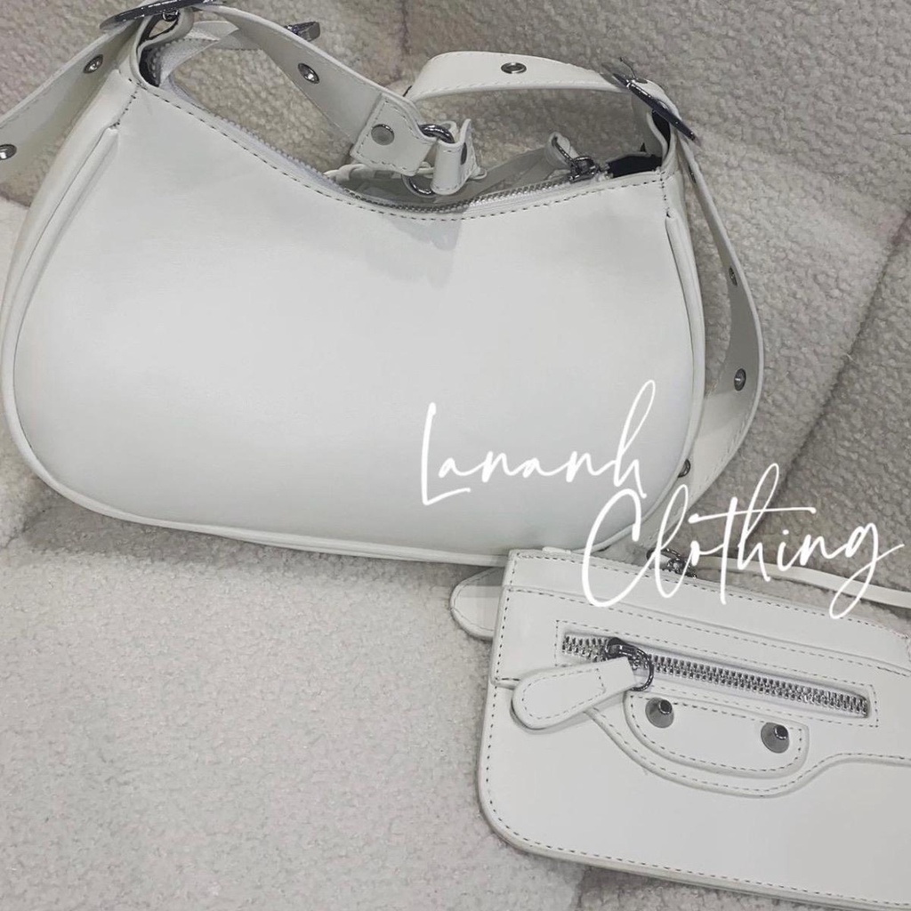 Túi xách đinh QC hot trend 2 màu trắng, đen ẢNH THẬT SHOP CHỤP