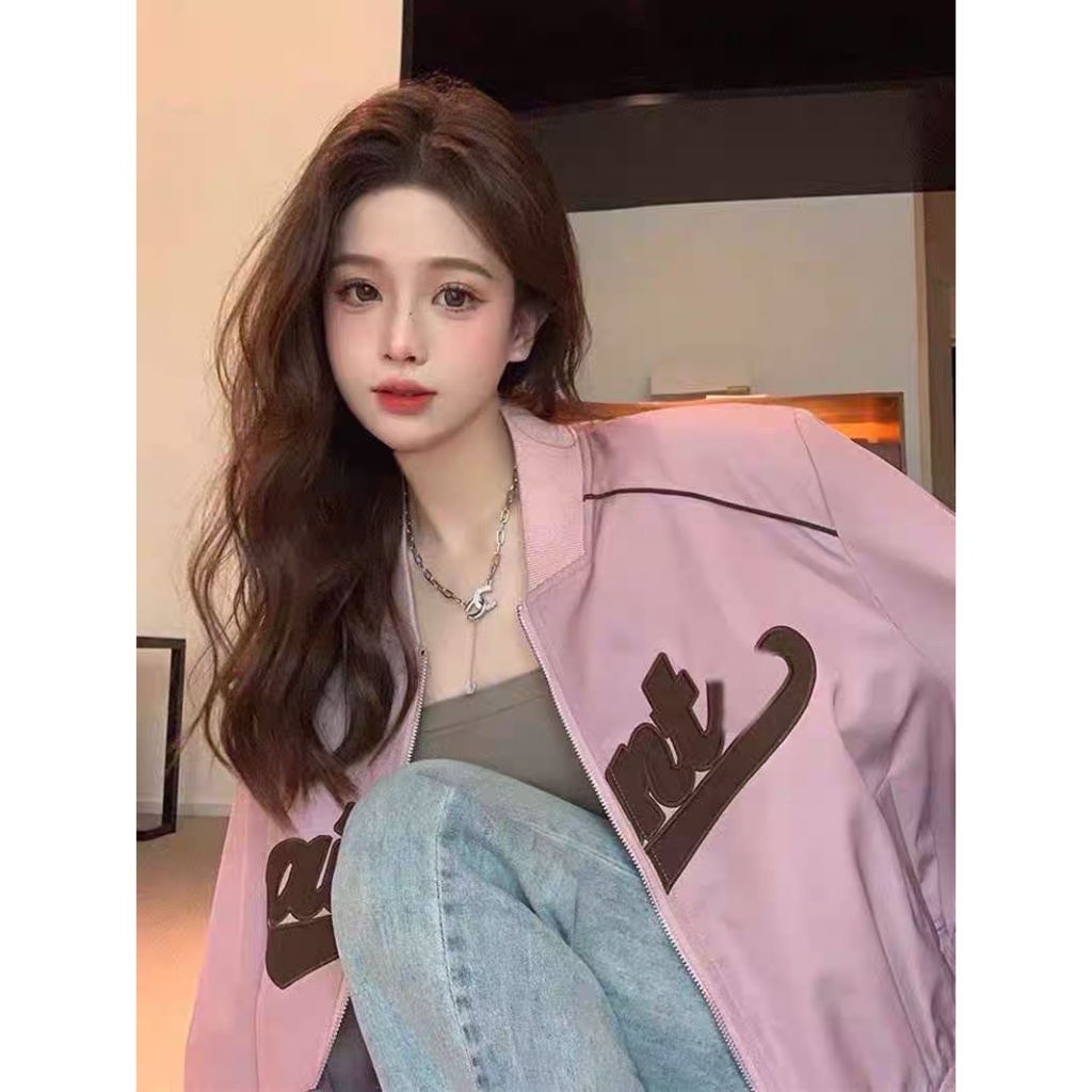 Áo khoác bomber nữ croptop saints bo tay chun trẻ trung phong cách MA098