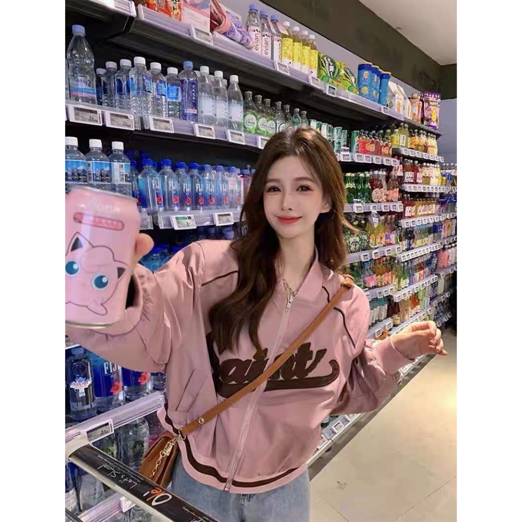 Áo khoác bomber nữ croptop saints bo tay chun trẻ trung phong cách MA098