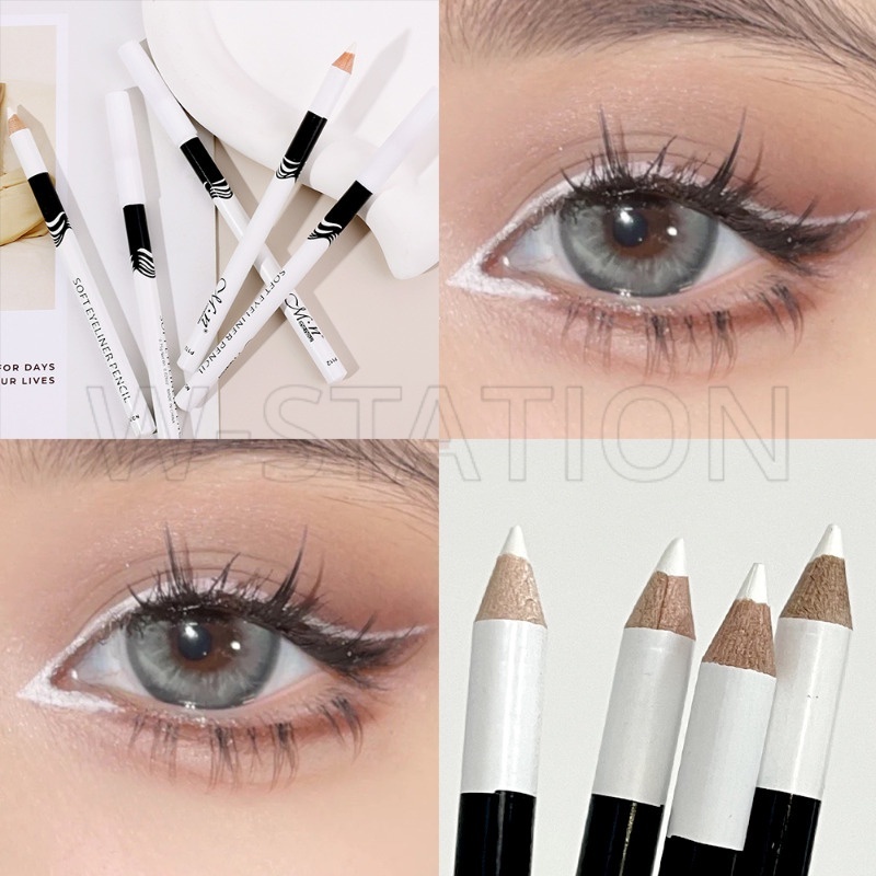 Bút Chì Kẻ Mắt / Kẻ Mắt Màu Trắng Sáng Da Chống Thấm Nước Lâu Trôi Cho Trang Điểm Sân Khấu / Mặt / Mắt