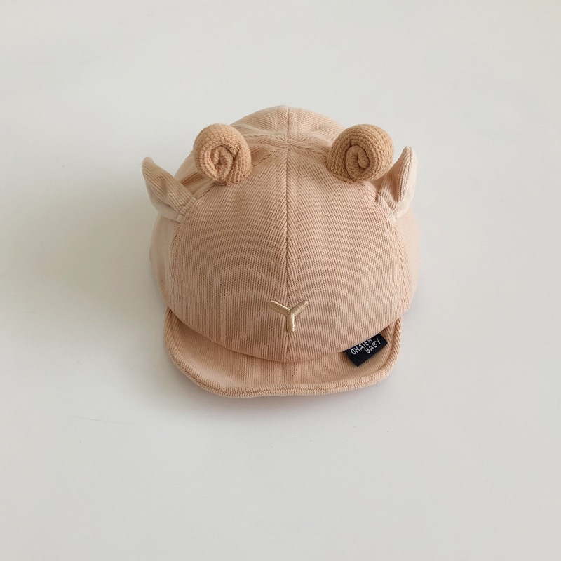 Mũ Lưỡi Trai Vải Nhung Mềm Mại In Hình Chú Gấu Dễ Thương Phong Cách Hàn Quốc Cho Bé