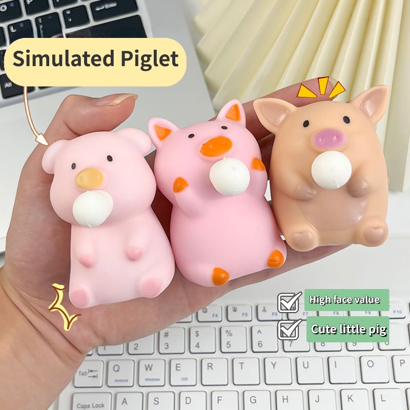 Tpr Đồ Chơi Thổi Bong Bóng Bằng Nhựa Hình Chú Heo Nhỏ Dễ Thương Có Nhạc / Đồ Chơi Nén Và Thông Hơi