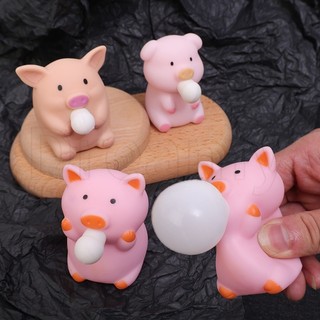Tpr đồ chơi thổi bong bóng bằng nhựa hình chú heo nhỏ dễ thương có nhạc / đồ chơi nén và thông hơi
