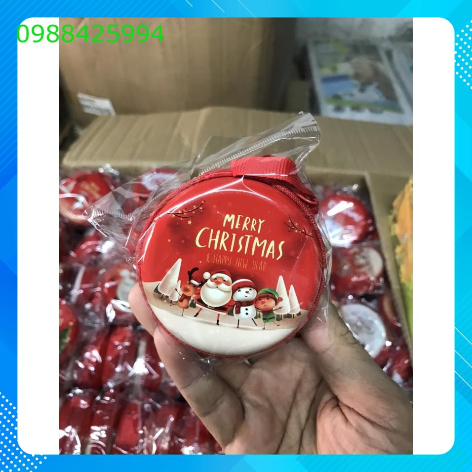 Ví Noel quà tặng mini dáng tròn đựng tai nghe ,cáp sạc điện thoại, chìa khóa, xinh xắn Hot Trending 2022