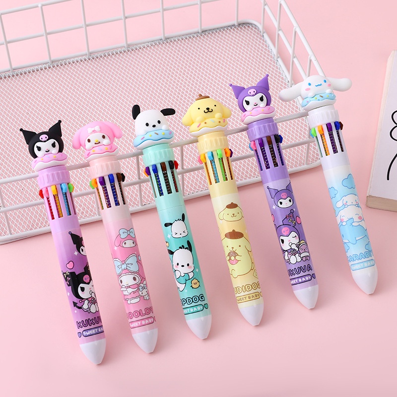 Sanrio Bút Bi 10 Màu Xinh Xắn Chất Lượng