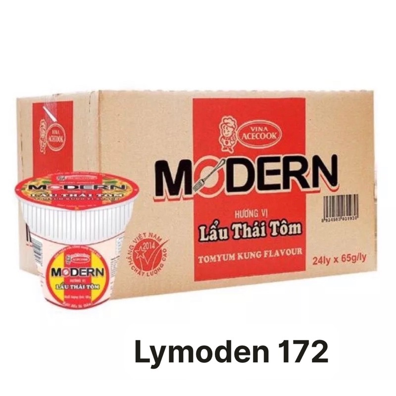 Thùng mỳ ly modern lẩu thái tôm - 24ly x 65g