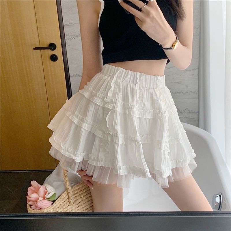 Chân Váy Ren Chữ a Lưng Cao Xếp Tầng Phong Cách Thời Trang Mùa Hè Mới 2023