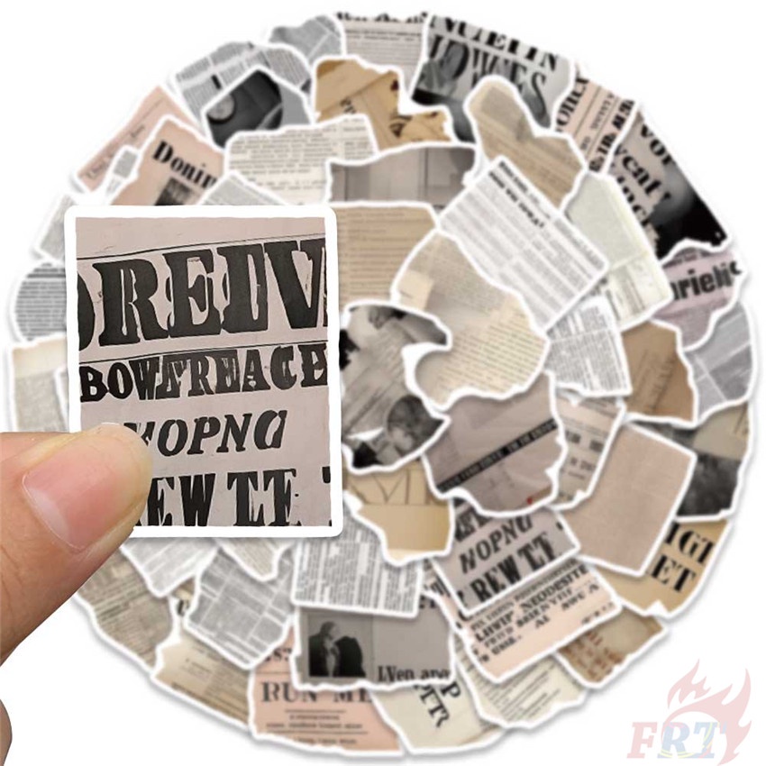 Bộ 50 Miếng Dán Trang Trí Độc Đáo Chất Lượng Cao ❉ Tạp Chí Nghệ Thuật Gãy retro Bộ 03 Sticker Dán Trang Trí Hình Tờ Báo Phong Cách vintage ❉ Thời Trang Sticker Dán Tường Chống Thấm Nước