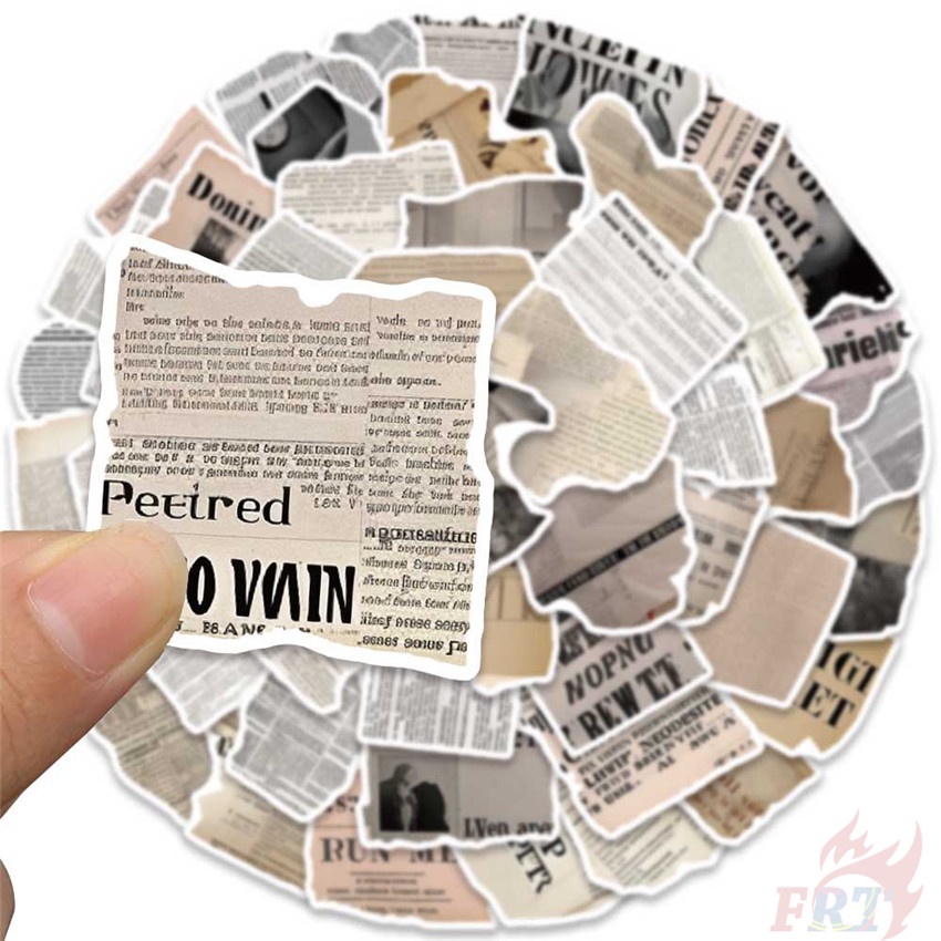 Bộ 50 Miếng Dán Trang Trí Độc Đáo Chất Lượng Cao ❉ Tạp Chí Nghệ Thuật Gãy retro Bộ 03 Sticker Dán Trang Trí Hình Tờ Báo Phong Cách vintage ❉ Thời Trang Sticker Dán Tường Chống Thấm Nước