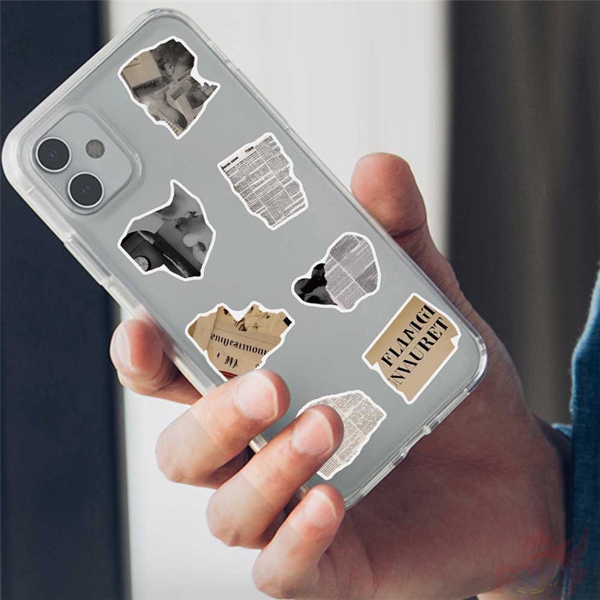 Bộ 50 Miếng Dán Trang Trí Độc Đáo Chất Lượng Cao ❉ Tạp Chí Nghệ Thuật Gãy retro Bộ 03 Sticker Dán Trang Trí Hình Tờ Báo Phong Cách vintage ❉ Thời Trang Sticker Dán Tường Chống Thấm Nước