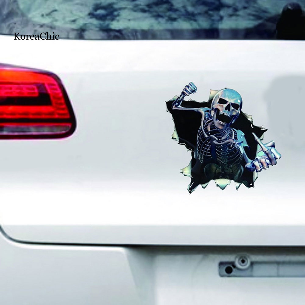 Decal DáN Trang Trí HìNh ĐầU Lâu 3d Cho Xe Hơi