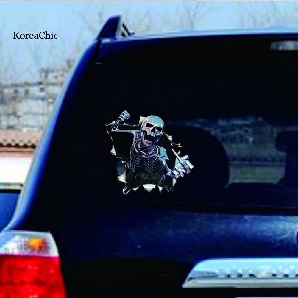 Decal DáN Trang Trí HìNh ĐầU Lâu 3d Cho Xe Hơi