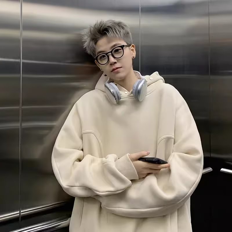 Áo Khoác Nam Dài Tay Có Mũ Thời Trang Đường Phố Mới