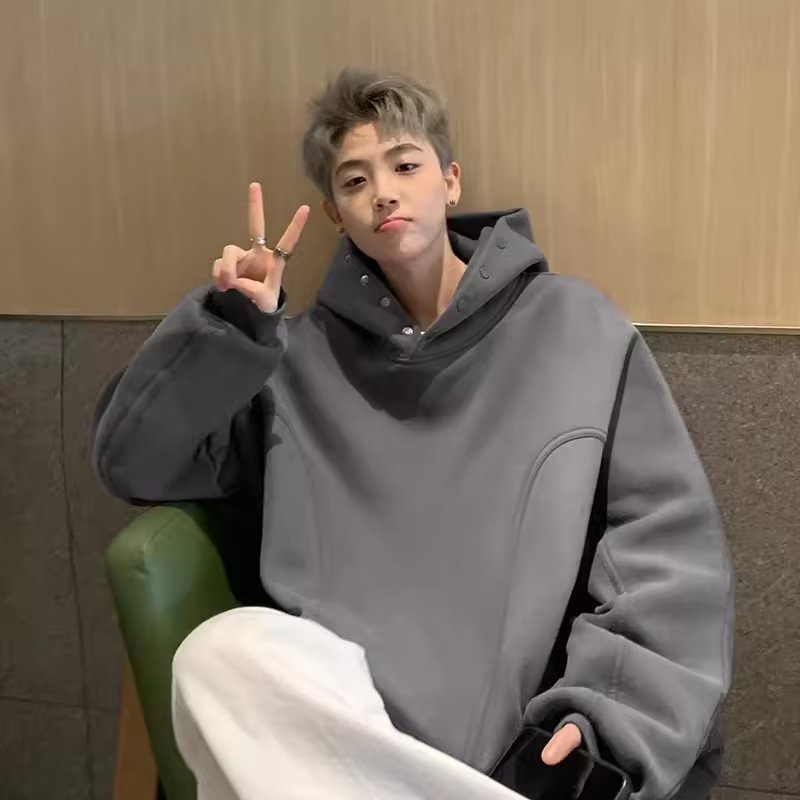 Áo Khoác Nam Dài Tay Có Mũ Thời Trang Đường Phố Mới