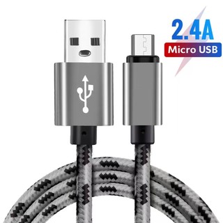 Dây Cáp Sạc Nhanh 2.4a micro usb Bằng nylon Dành Cho oppo vivo