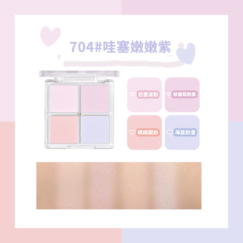 Gogotales Phấn Má Hồng Bốn Màu Trang Điểm nude Tự Nhiên Cho Nữ