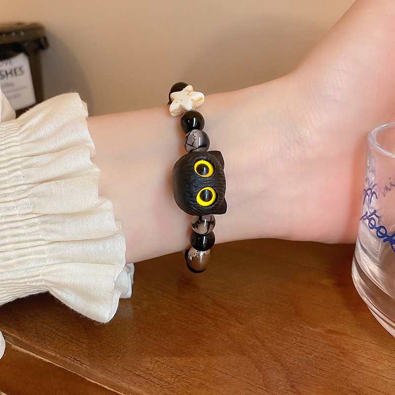 Vòng Tay Hình Mèo Đen Phong Cách Hàn Quốc Cho Cặp Đôi