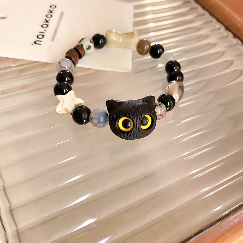 Vòng Tay Hình Mèo Đen Phong Cách Hàn Quốc Cho Cặp Đôi