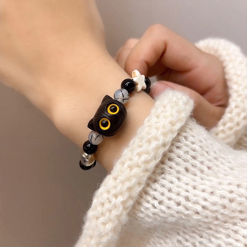 Vòng Tay Hình Mèo Đen Phong Cách Hàn Quốc Cho Cặp Đôi