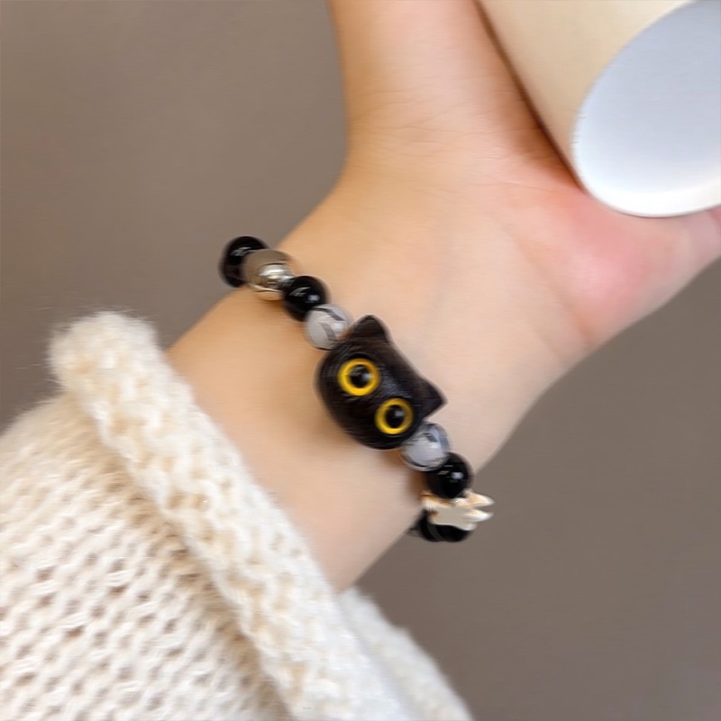 Vòng Tay Hình Mèo Đen Phong Cách Hàn Quốc Cho Cặp Đôi