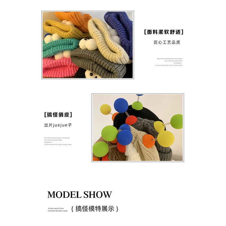 Hoạt Hình Mũ Len Dệt Kim Hình Quái Vật Mắt To Dễ Thương Thời Trang Thu Đông Cho Cặp Đôi