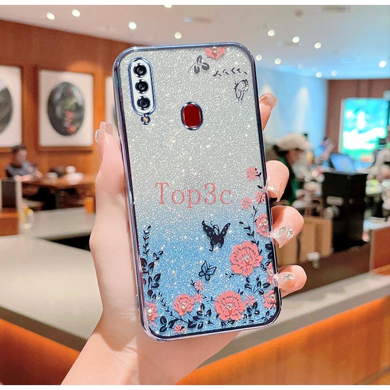 Ốp Lưng samsung a20s Ốp Điện Thoại Hình Hoa Và Bướm Xinh Xắn Cho samsung a20s HYB