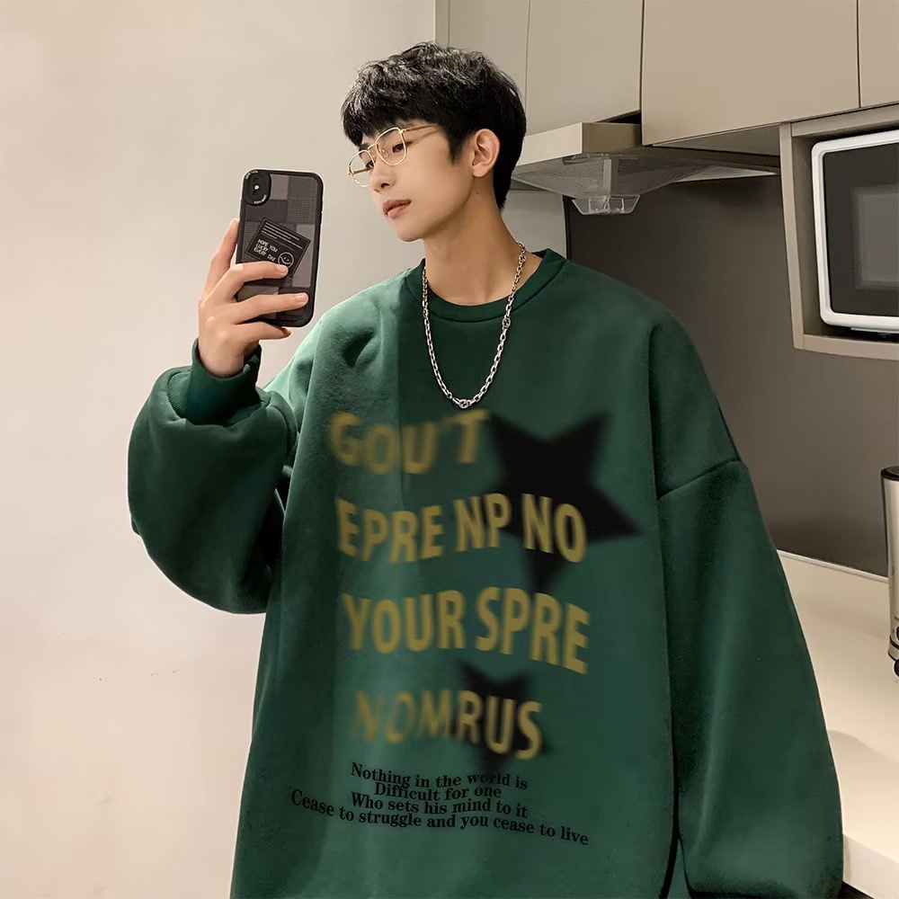 Áo sweater dáng rộng in hoạt hình màu xám hợp thời trang cho các cặp đôi phong cách hàn quốc cá tính street style chất nỉ bông đẹp